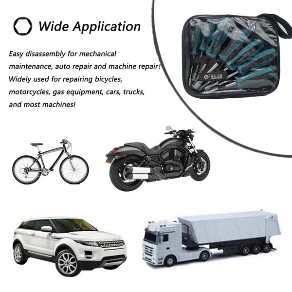 7pcs Metal Socket Wrench Screwdriver set Hex Steel Hex Torque Hexagonal 5mm-11mm