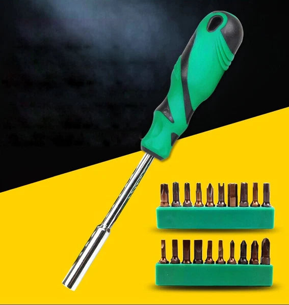 20 In 1 S2 Screwdrivers Set with Hex Slotted Torx Trilateral Screwdriver Bits