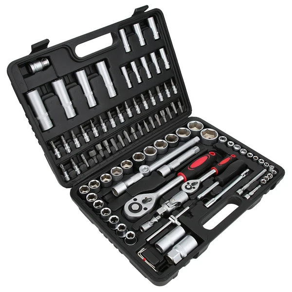 Socket Set 94 Pcs Ratchet Spanner Wrench 1/2" 1/4" Screwdriver Bits Tool Kit USA