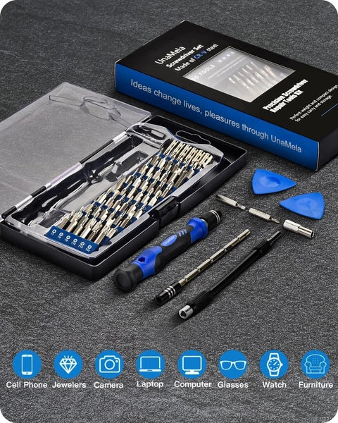UnaMela Electronics Precision Screwdriver Set: 61 in 1 Small Magnetic Repair Too