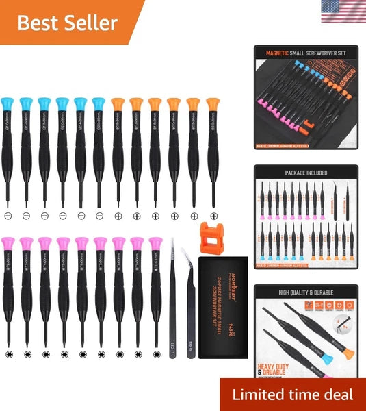 Mini 24-Piece Screwdriver Set - Phillips, Slotted, and Torx with Storage Bag