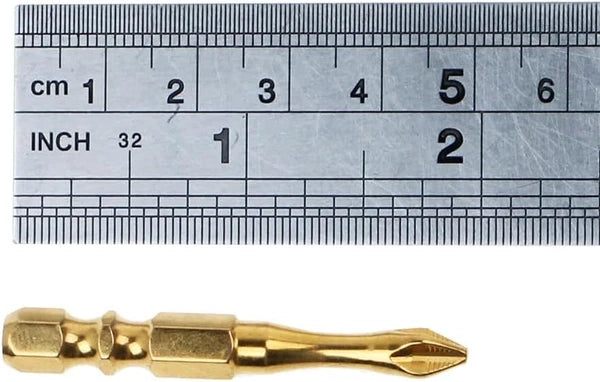 2" Titanium Coated Magnetic PH2 Screwdriver Bits Set #2 for Impact Drivers