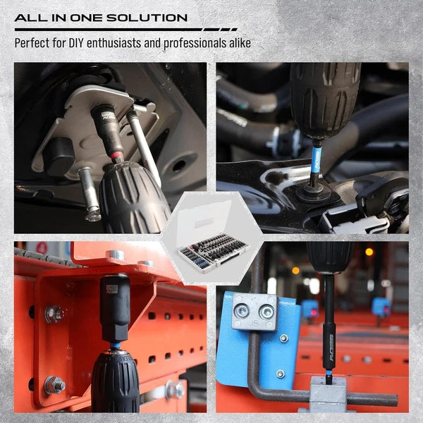 80-Piece Premium Magnetic Impact Nut Driver Set Metric & SAE with Socket Adapter