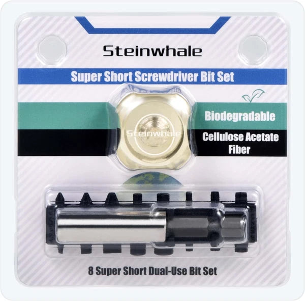 10In1 Short Stubby Mini Screwdriver for Tight Spots, Cellulose Acetate Fiber