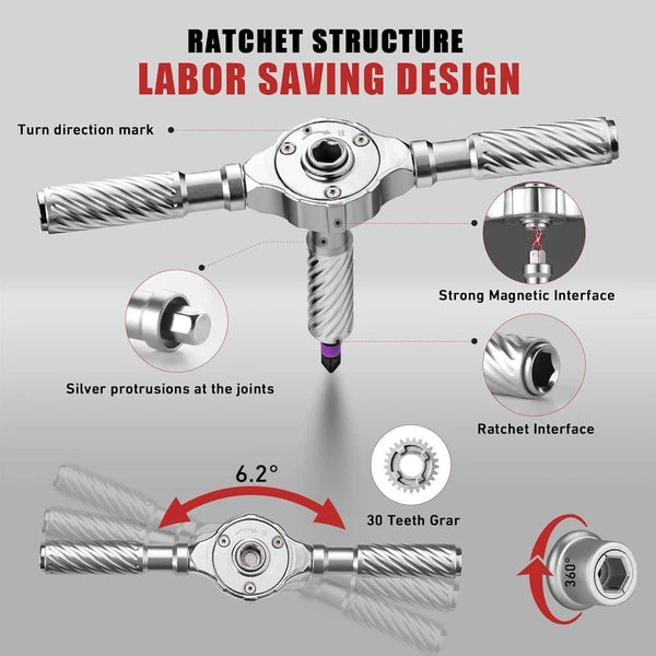 VMAN Ratchet Screwdriver Set, 66 in 1 magnetic Screwdriver sets, S2 Steel Bits,