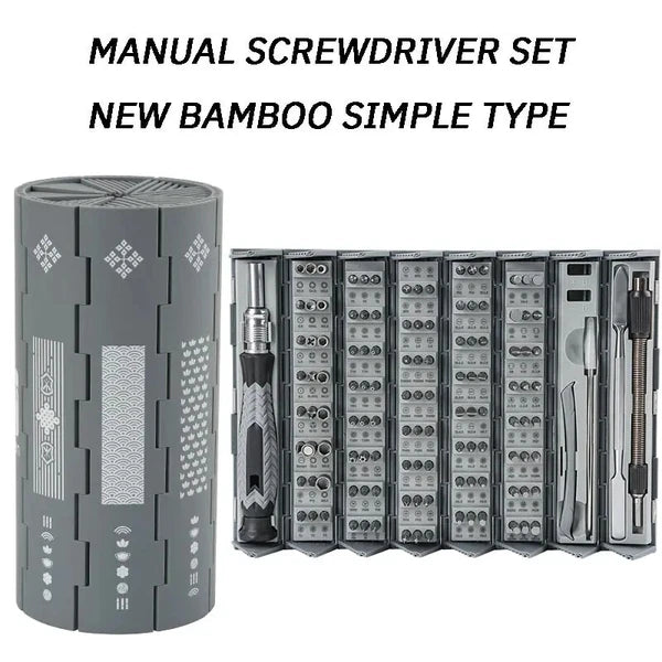 Manual Screwdriver Set Bamboo Simple Hard Wear Resistant Durable Multifunctional-