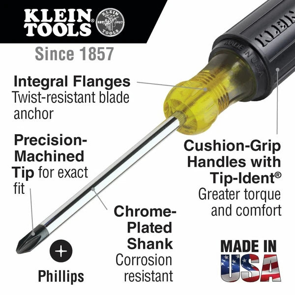 Klein Tools 85742 Screwdriver Set, 3/16 Cabinet and #2 Phillips