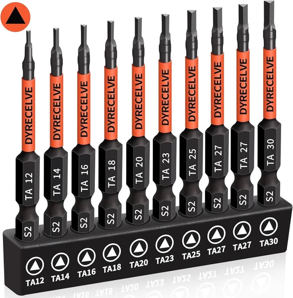 10-Pack Triangle 10 Pack Bit Set, Black Screwdriver Set