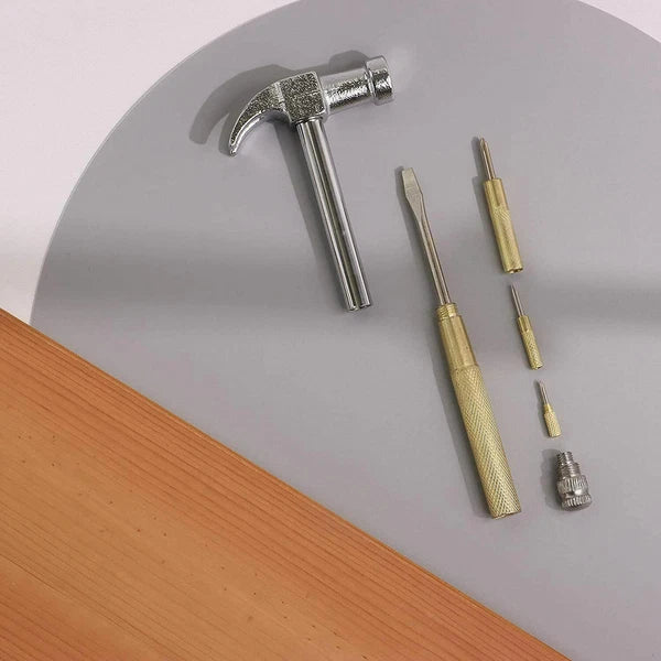 6 in 1 Hammer Screwdriver Tool Set 2 Phillip 2 Flat 1 Hammer With Nail Puller