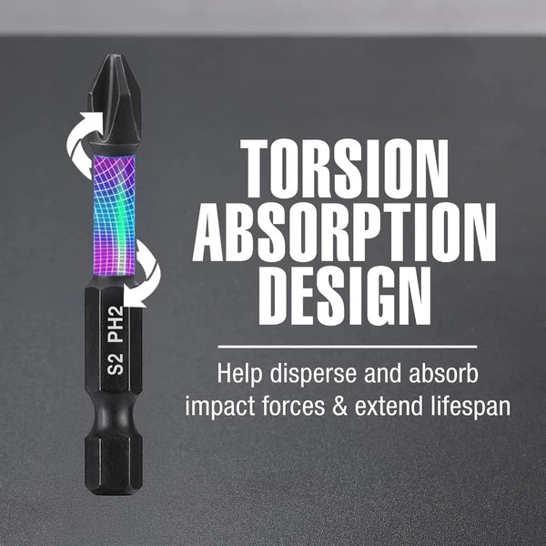 WORKPRO 12pcs PH2 Impact Phillips Screwdriver Bit Set, CNC Machined S2 2 in