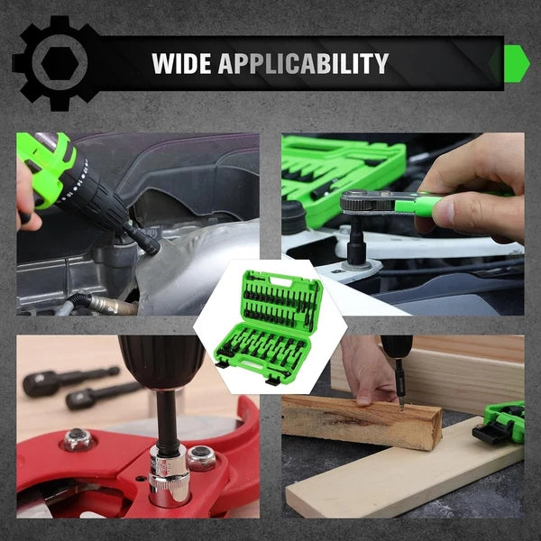 55-Piece Magnetic Nut Driver Set, Metric & SAE 1/4" Hex Shank, Impact Driver