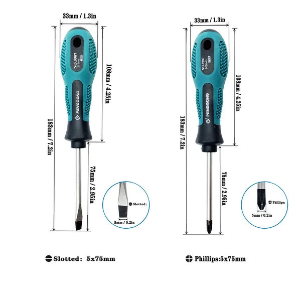 6pcs Screwdriver set Repair Tool Magnetic Phillips / Slotted Muti-Purpose hand t