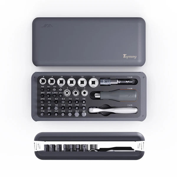 Polycarbonate and Alloy Steel 41-Pieces Mini Ratchet and Screwdriver Set E0