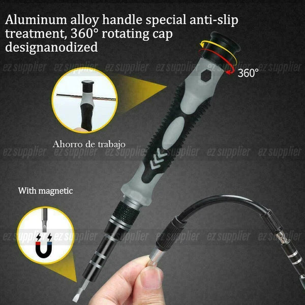 122 in 1 Precision Magnetic Screwdriver Set Computer Repair Kit with Case Black